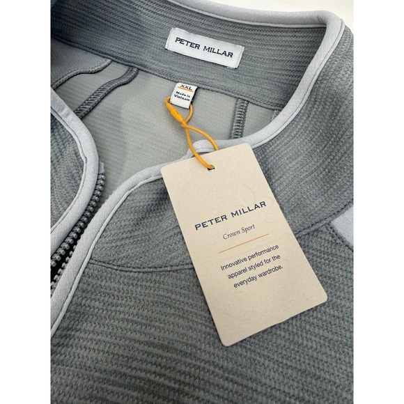 NWT Peter Millar Vista Hybrid Golf Vest Crown Sport Gale Grey Full Zip‎ XXL $165 - Picture 7 of 16